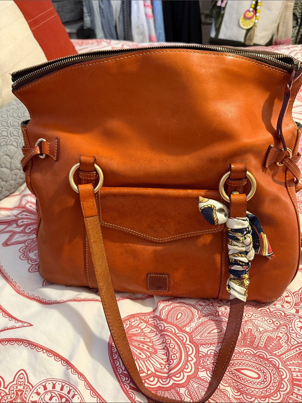 Dooney & Bourke Florentine in Cognac Brown Leather
